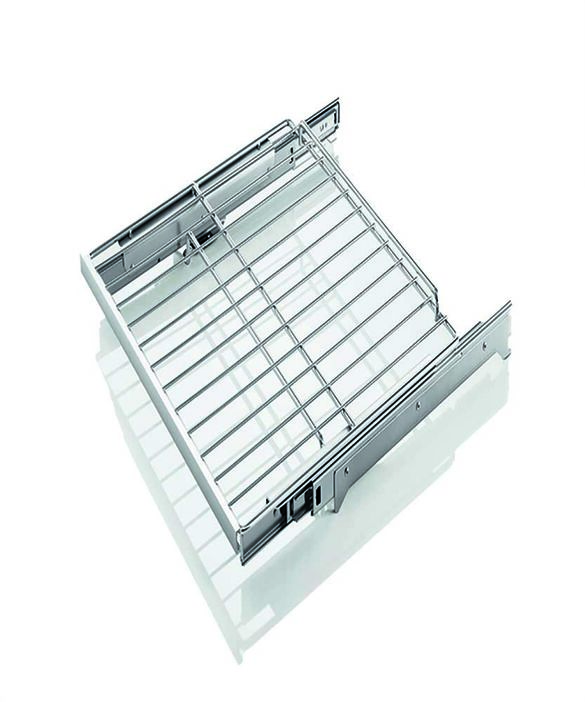 Full extension telescopic sliding shelf, pdp